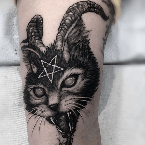 Tattoo quỷ satan mèo