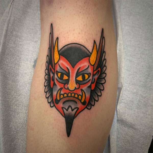 Tattoo quỷ satan mini chất