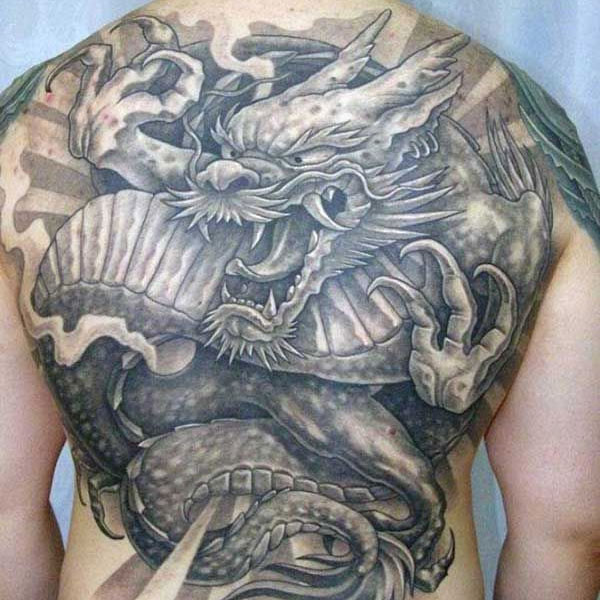Tattoo rồng châu á full lưng