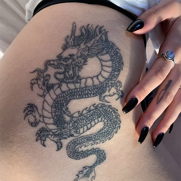Tattoo rồng châu á mini đẹp