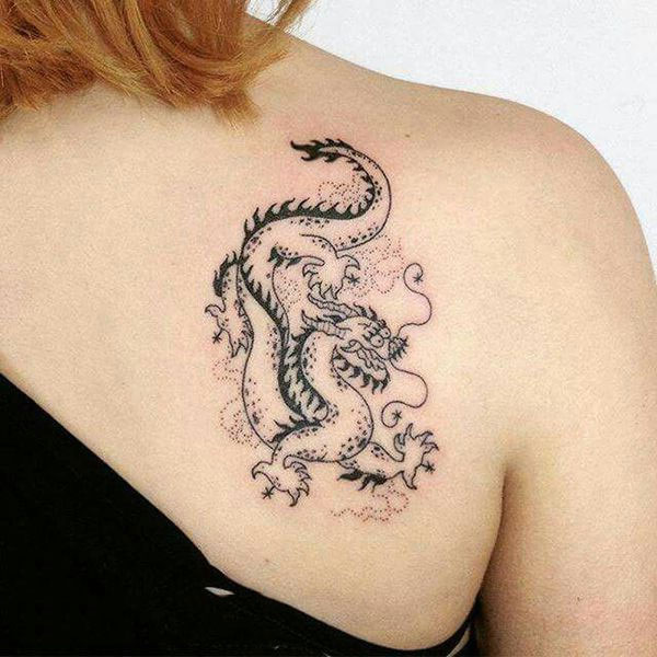 Tattoo rồng châu á ngộ nghĩnh