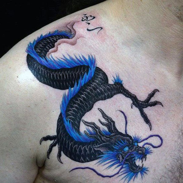Tattoo rồng châu á nước