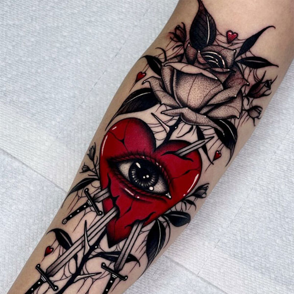 Tattoo trắng đen hoa hồng đẹp