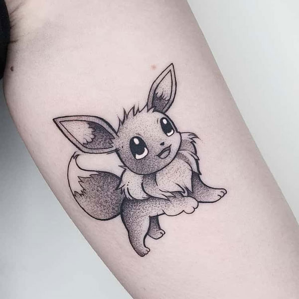 Tattoo trắng đen pokemon
