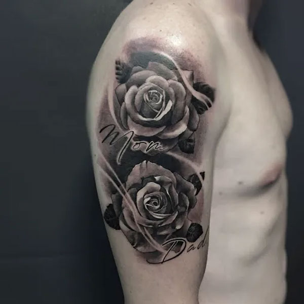 Tattoo hoa hồng đen cho nam đẹp