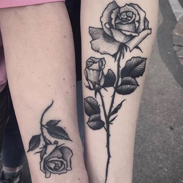 Tattoo hoa hồng đen cực chất