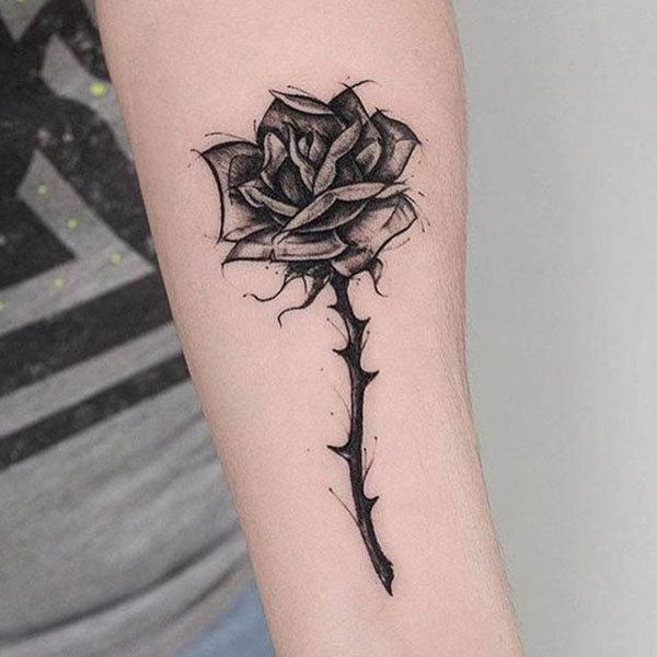 Tattoo hoa hồng đen cực đẹp