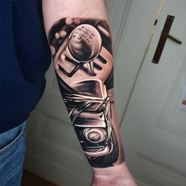 Small Car Piston Tattoo by wojtekrydlewski  Tattoogridnet