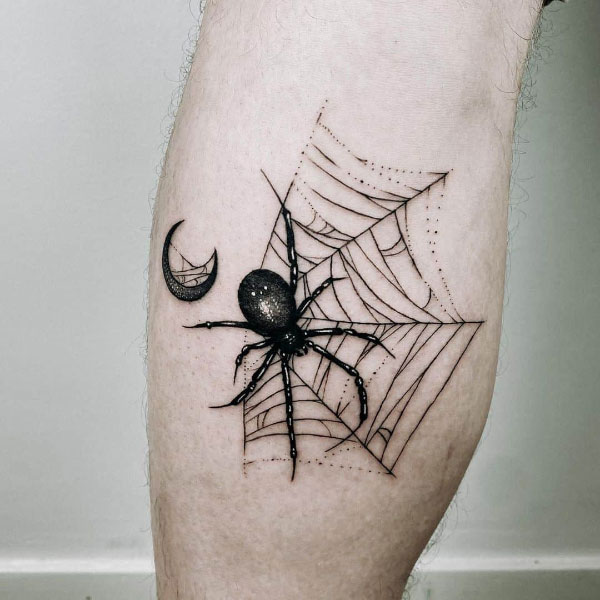 Hình xăm con nhện Halloween