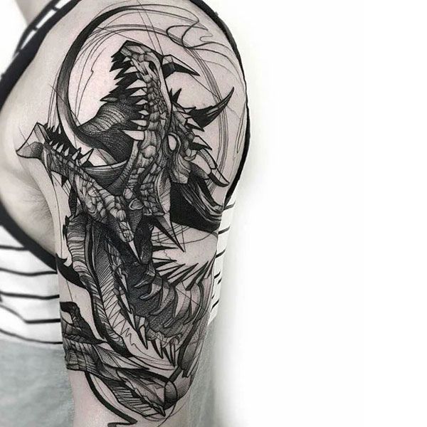 Tattoo rồng châu á cực đẹp cho nam