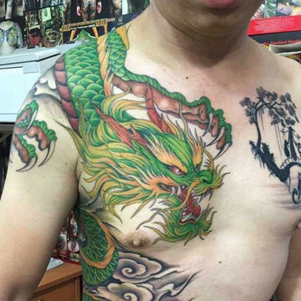 Tattoo rồng châu á đẹp cho nam