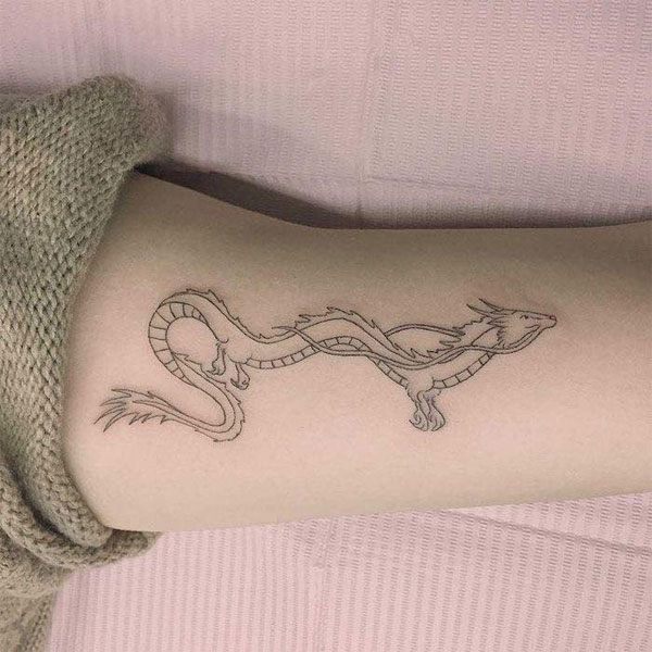 Tattoo rồng châu á đơn giản