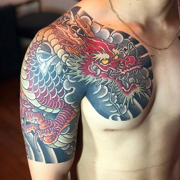 Tattoo rồng châu á tay cực chất