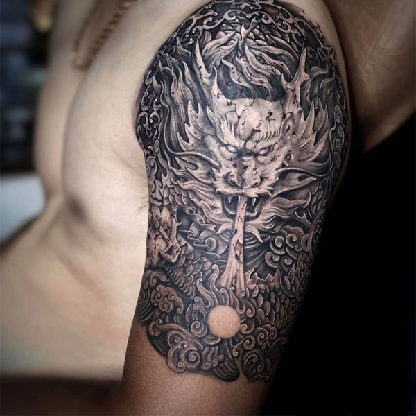 Tattoo rồng châu á tay cực đẹp
