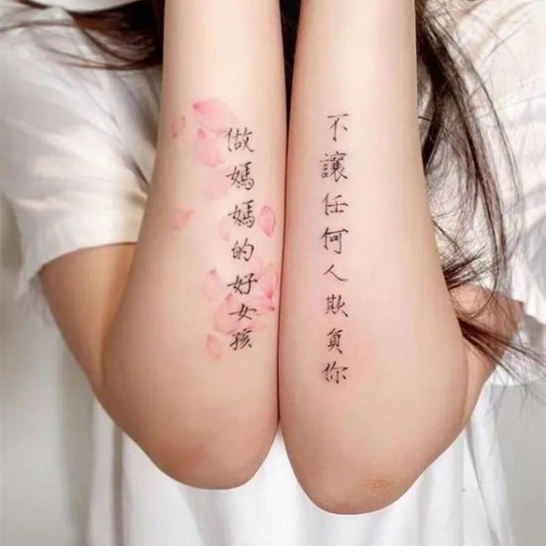 Tattoo chữ ở tay cho nữ