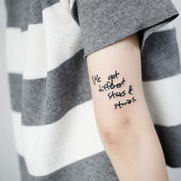 Tattoo chữ ở tay với ý nghĩa