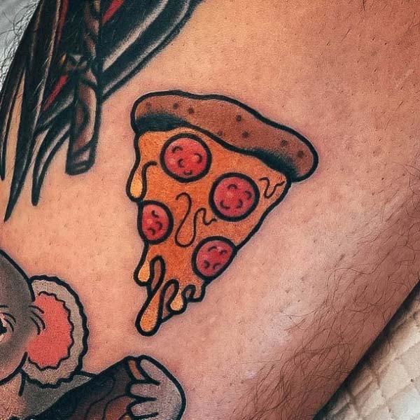 Hình xăm bánh pizza nhỏ