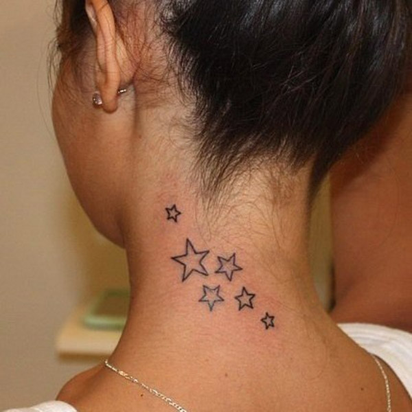 Hình xăm các ngôi sao trên cổ