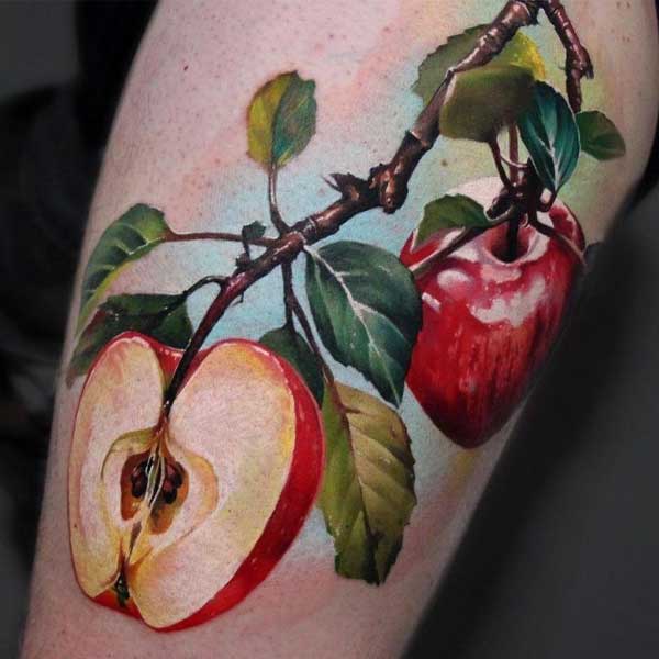 Hình xăm quả táo trên cây