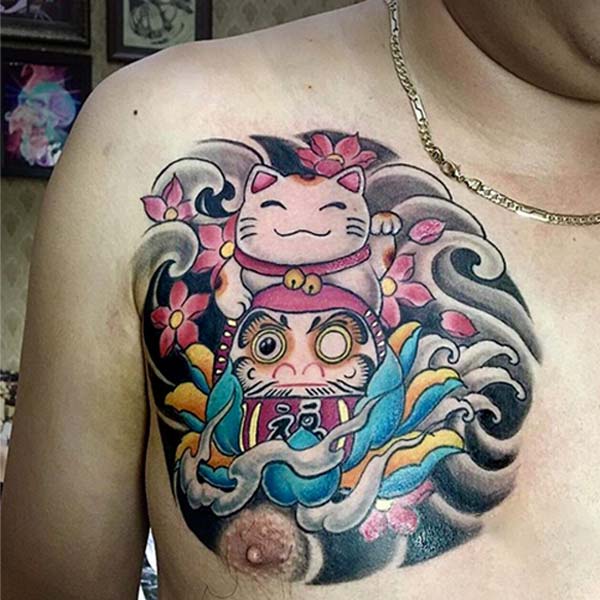 199 mẫu hình xăm mèo thần tài may mắn cực chất | Hình xăm, Hình xăm nam,  Kitty tattoos