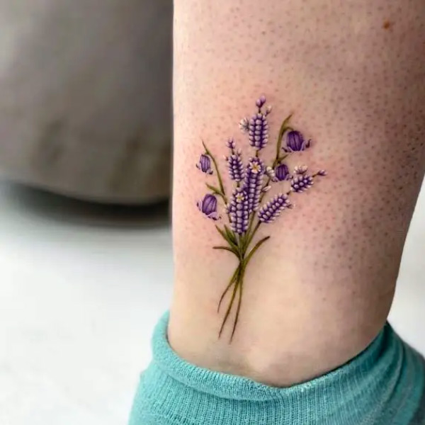 Hình xăm hoa lavender đẹp nhất