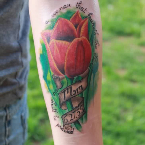 Hình xăm hoa Tulip ý nghĩa