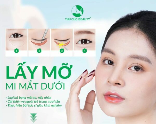 Cắt mí dưới giúp lấy mỡ mi mắt dưới hiệu quả, trả lại vẻ đẹp trẻ trung.
